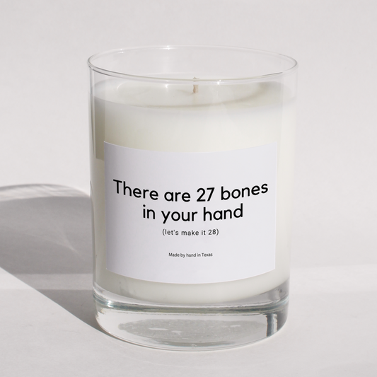 There are 27 bones in your hand (let's make it 28) - Naughty Candle